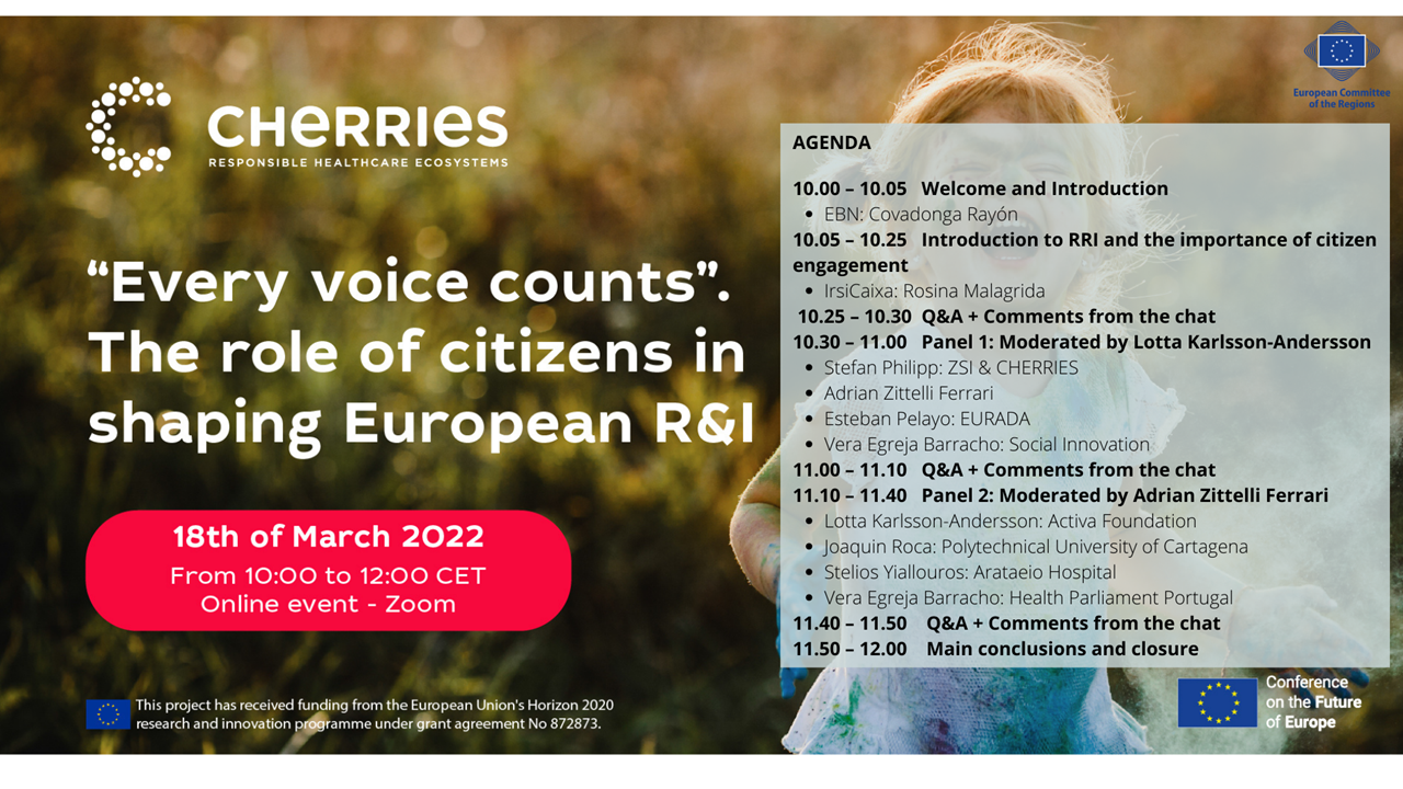Outkine of the programme of the event: Every voice counts. Held online on March 18th.